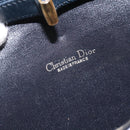 Christian Dior Trotter Canvas Shoulder Bag Navy Gold Auth BA2915-17