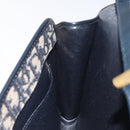 Christian Dior Trotter Canvas Shoulder Bag Navy Gold Auth BA2915-20