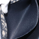 Christian Dior Trotter Canvas Shoulder Bag Navy Gold Auth BA2915-21