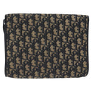 Christian Dior Trotter Canvas Shoulder Bag Navy Gold Auth BA2915-3