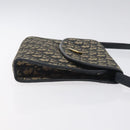 Christian Dior Trotter Canvas Shoulder Bag Navy Gold Auth BA2915-4