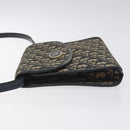 Christian Dior Trotter Canvas Shoulder Bag Navy Gold Auth BA2915-5