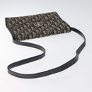 Christian Dior Trotter Canvas Shoulder Bag Navy Gold Auth BA2915-7
