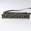 Christian Dior Trotter Canvas Shoulder Bag Navy Gold Auth BA2915-9