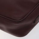 CARTIER Must Line Shoulder Bag Leather Bordeaux Gold Auth BA2919-9