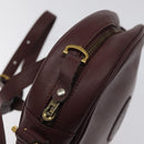 CARTIER Must Line Shoulder Bag Leather Bordeaux Gold Auth BA2919-10
