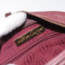 CARTIER Must Line Shoulder Bag Leather Bordeaux Gold Auth BA2919-11