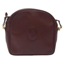CARTIER Must Line Shoulder Bag Leather Bordeaux Gold Auth BA2919-13