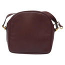 CARTIER Must Line Shoulder Bag Leather Bordeaux Gold Auth BA2919-2
