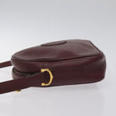 CARTIER Must Line Shoulder Bag Leather Bordeaux Gold Auth BA2919-4