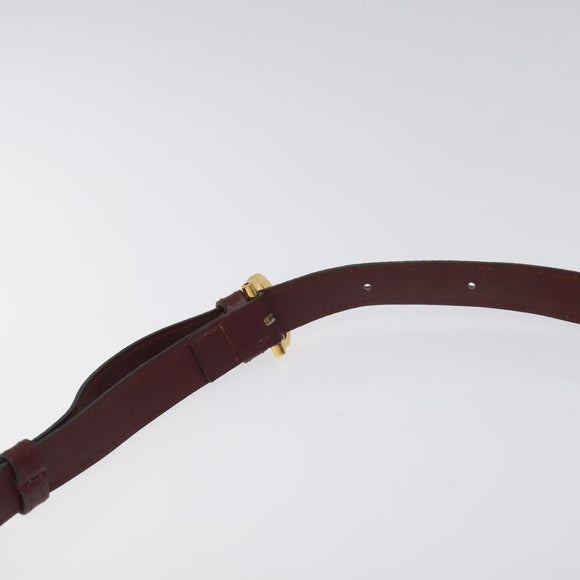 CARTIER Must Line Shoulder Bag Leather Bordeaux Gold Auth BA2919