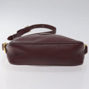 CARTIER Must Line Shoulder Bag Leather Bordeaux Gold Auth BA2919-5