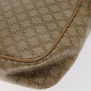 CELINE Macadam Canvas Shoulder Bag PVC Beige Gold Auth BA2920-16