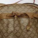 CELINE Macadam Canvas Shoulder Bag PVC Beige Gold Auth BA2920-17