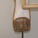 CELINE Macadam Canvas Shoulder Bag PVC Beige Gold Auth BA2920-23