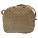 CELINE Macadam Canvas Shoulder Bag PVC Beige Gold Auth BA2920-2