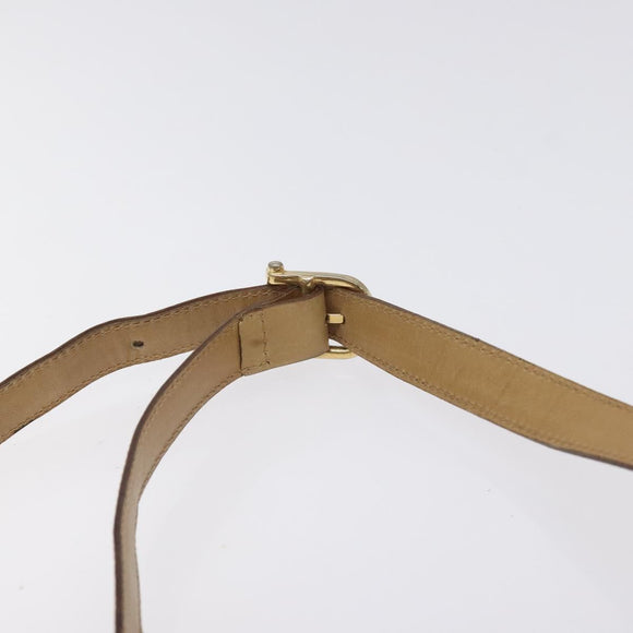 CELINE Macadam Canvas Shoulder Bag PVC Beige Gold Auth BA2920