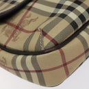 BURBERRY Nova Check Shoulder Bag PVC Beige Gold Auth BA2923-14