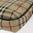 BURBERRY Nova Check Shoulder Bag PVC Beige Gold Auth BA2923-15