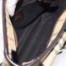 BURBERRY Nova Check Shoulder Bag PVC Beige Gold Auth BA2923-11