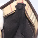 BURBERRY Nova Check Shoulder Bag PVC Beige Gold Auth BA2923-20