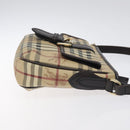 BURBERRY Nova Check Shoulder Bag PVC Beige Gold Auth BA2923-3