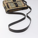 BURBERRY Nova Check Shoulder Bag PVC Beige Gold Auth BA2923-7