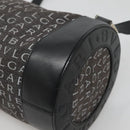 BVLGARI Logo Mania Shoulder Bag Canvas Black Silver Auth BA2924-9