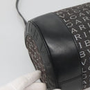 BVLGARI Logo Mania Shoulder Bag Canvas Black Silver Auth BA2924-14