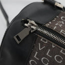 BVLGARI Logo Mania Shoulder Bag Canvas Black Silver Auth BA2924-10
