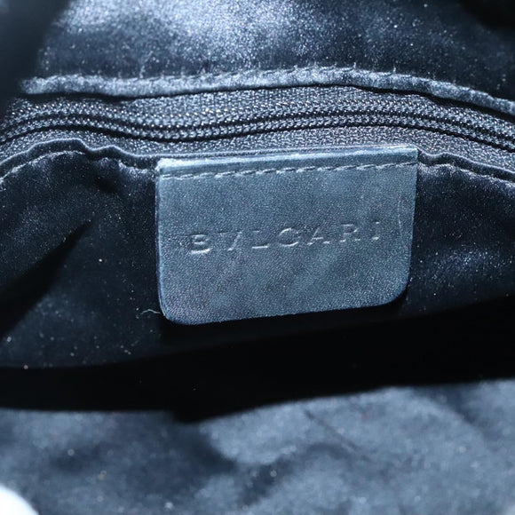 BVLGARI Logo Mania Shoulder Bag Canvas Black Silver Auth BA2924