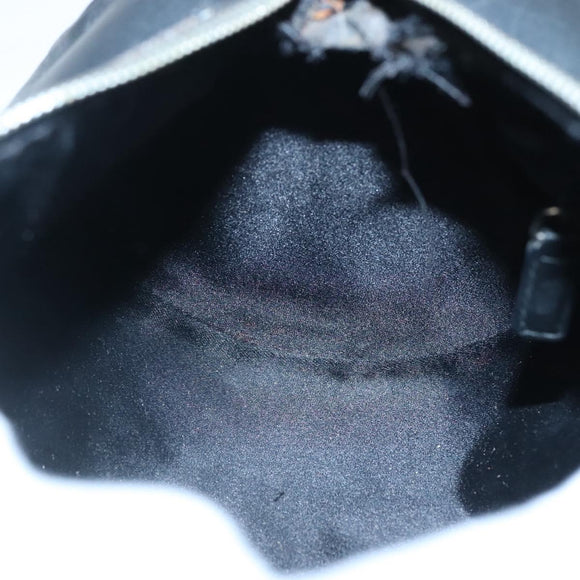 BVLGARI Logo Mania Shoulder Bag Canvas Black Silver Auth BA2924