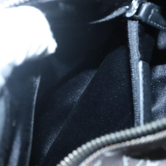 BVLGARI Logo Mania Shoulder Bag Canvas Black Silver Auth BA2924