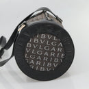 BVLGARI Logo Mania Shoulder Bag Canvas Black Silver Auth BA2924-4