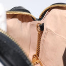 GUCCI Ofdea Sherry Line Shoulder Bag Suede Navy Gold 517350 Auth BA2925-20