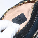 GUCCI Ofdea Sherry Line Shoulder Bag Suede Navy Gold 517350 Auth BA2925-12