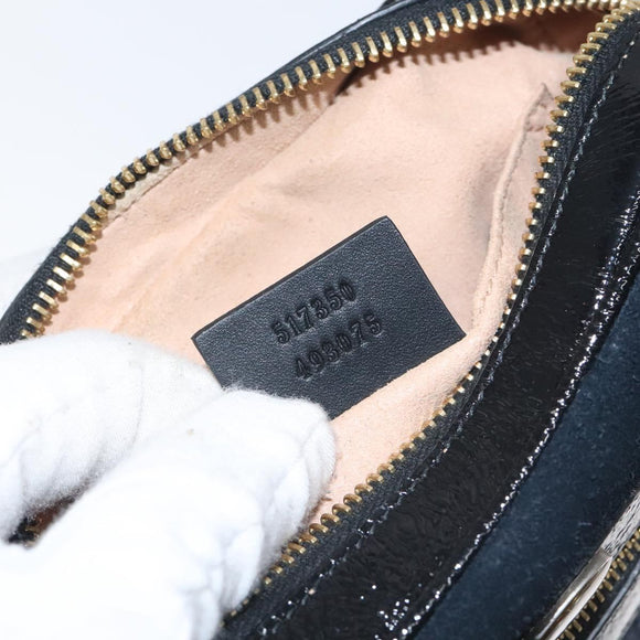 GUCCI Ofdea Sherry Line Shoulder Bag Suede Navy Gold 517350 Auth BA2925