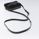 GUCCI Ofdea Sherry Line Shoulder Bag Suede Navy Gold 517350 Auth BA2925-7