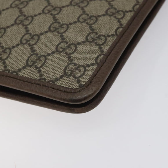 GUCCI GG Supreme Web Sherry Line Clutch Bag PVC Beige Gold 597619 Auth BA2927