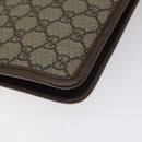 GUCCI GG Supreme Web Sherry Line Clutch Bag PVC Beige Gold 597619 Auth BA2927-11