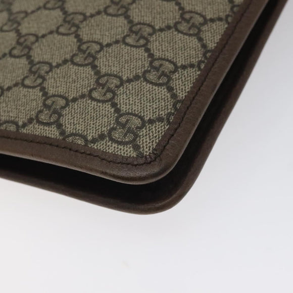 GUCCI GG Supreme Web Sherry Line Clutch Bag PVC Beige Gold 597619 Auth BA2927