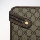 GUCCI GG Supreme Web Sherry Line Clutch Bag PVC Beige Gold 597619 Auth BA2927-12