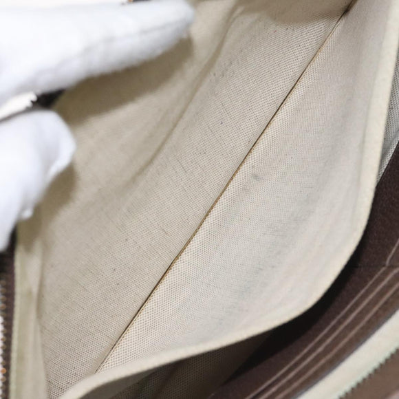 GUCCI GG Supreme Web Sherry Line Clutch Bag PVC Beige Gold 597619 Auth BA2927