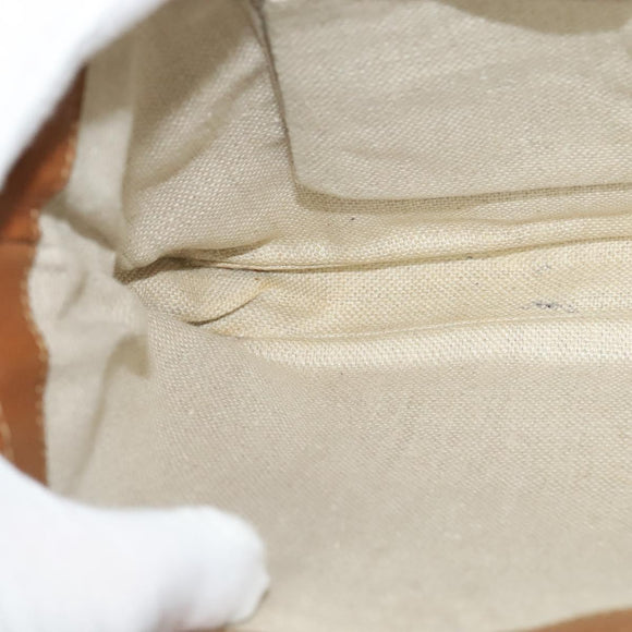 GUCCI GG Canvas Shoulder Bag Beige Gold 257024 Auth BA2928