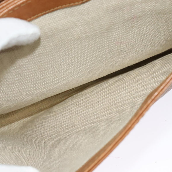 GUCCI GG Canvas Shoulder Bag Beige Gold 257024 Auth BA2928