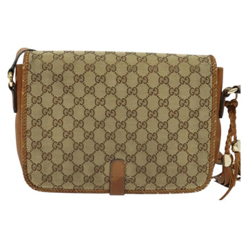 GUCCI GG Canvas Shoulder Bag Beige Gold 257024 Auth BA2928 - 0