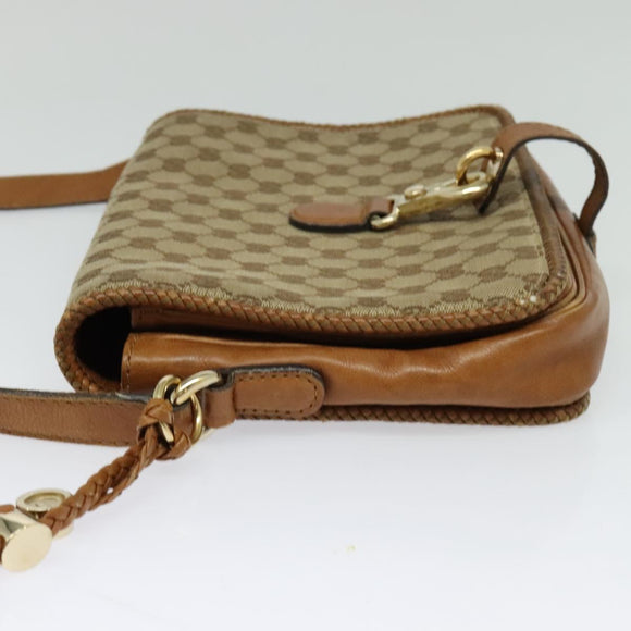 GUCCI GG Canvas Shoulder Bag Beige Gold 257024 Auth BA2928