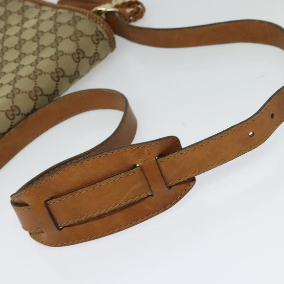 GUCCI GG Canvas Shoulder Bag Beige Gold 257024 Auth BA2928