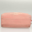 CHANEL Hand Bag Canvas Leather 2way Pink Silver CC Auth BA2930-5