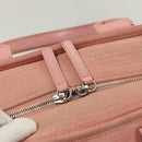 CHANEL Hand Bag Canvas Leather 2way Pink Silver CC Auth BA2930-18